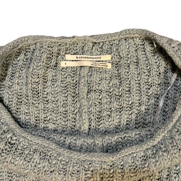 Anthropologie Crewneck Batwing Knit Sweater Sky Blue Size‎ Small - Picture 3 of 10